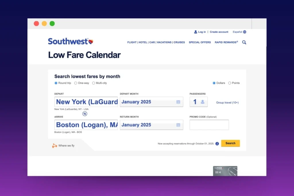 What Is Southwest Low-Fare Calendar