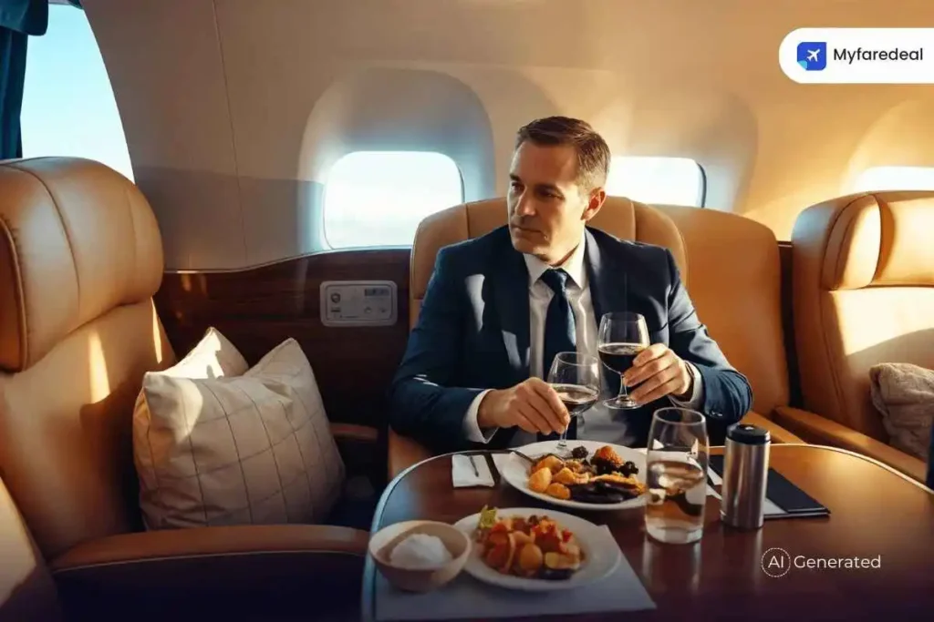 onboard drink and meals in Lufthansa First Class